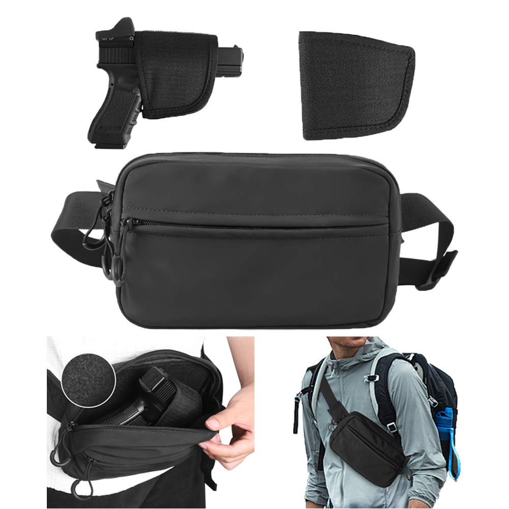 Edc Concealed Carry Fanny Pack - ยุทธวิธีCrossbodyกระเป๋าปืนพกเอวแพ็คปกปิดปืนพกพาHOLSTER EDC Fanny Packพร้อมเข็มขัดซิปสําหรับกีฬาTravel Work