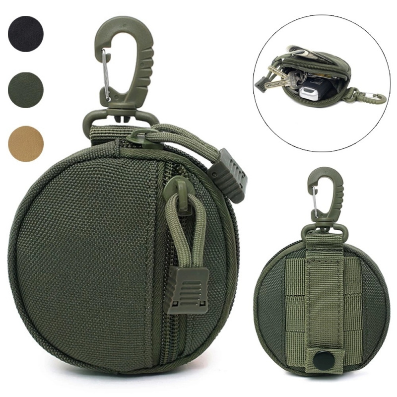 Edc Carry Bag - กระเป๋าคาดเอวอเนกประสงค์กลางแจ้ง กระเป๋าใส่กุญแจไนลอนขนาดเล็กแบบยุทธวิธีพร้อมหัวเข็มขัด เดินป่า ตั้งแคมป์ ท่องเที่ยว EDC