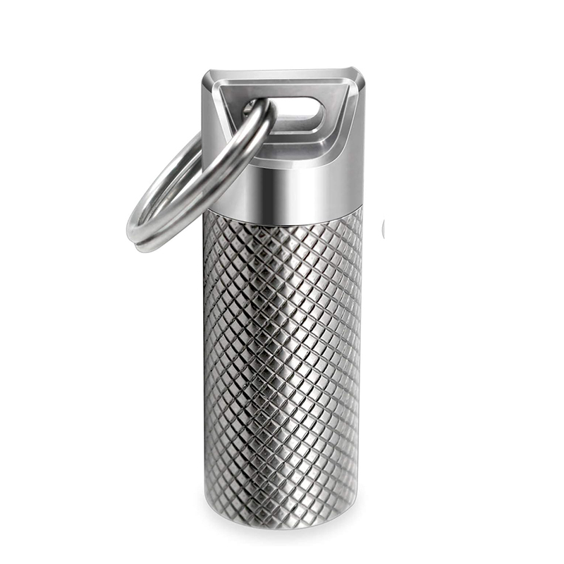 Edc Pill Carry - กล่องยาพกพาขนาดเล็กกันน้ำ ทำจากโลหะผสมไทเทเนียม เหมาะสำหรับพกติดตัว/ใช้กลางแจ้ง