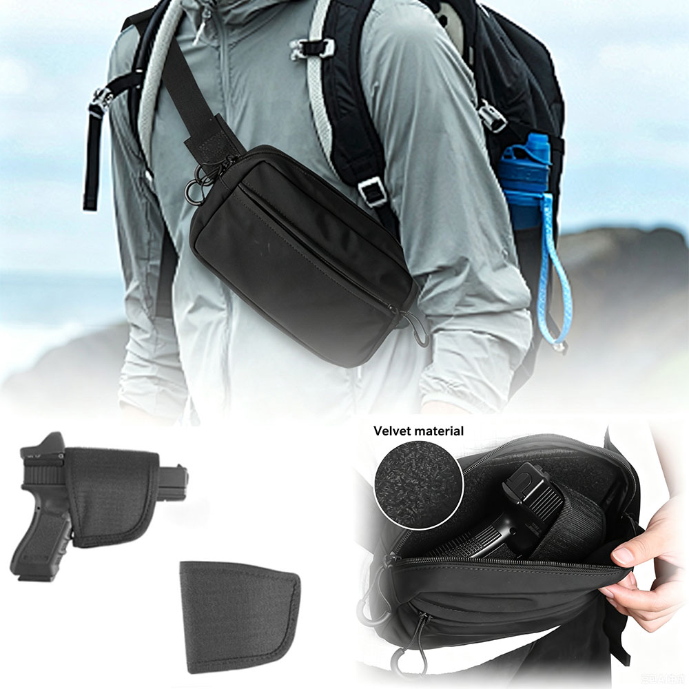 Edc Concealed Carry Fanny Pack - กระเป๋าคาดเอวแบบซ่อนสำหรับพกพาอุปกรณ์ทางยุทธวิธี พร้อมซองปืนพกพา กระเป๋าคาดลำตัว EDC สำหรับปืนพกพา เหมาะสำหรับการล่าสัตว์และการเดินป่า