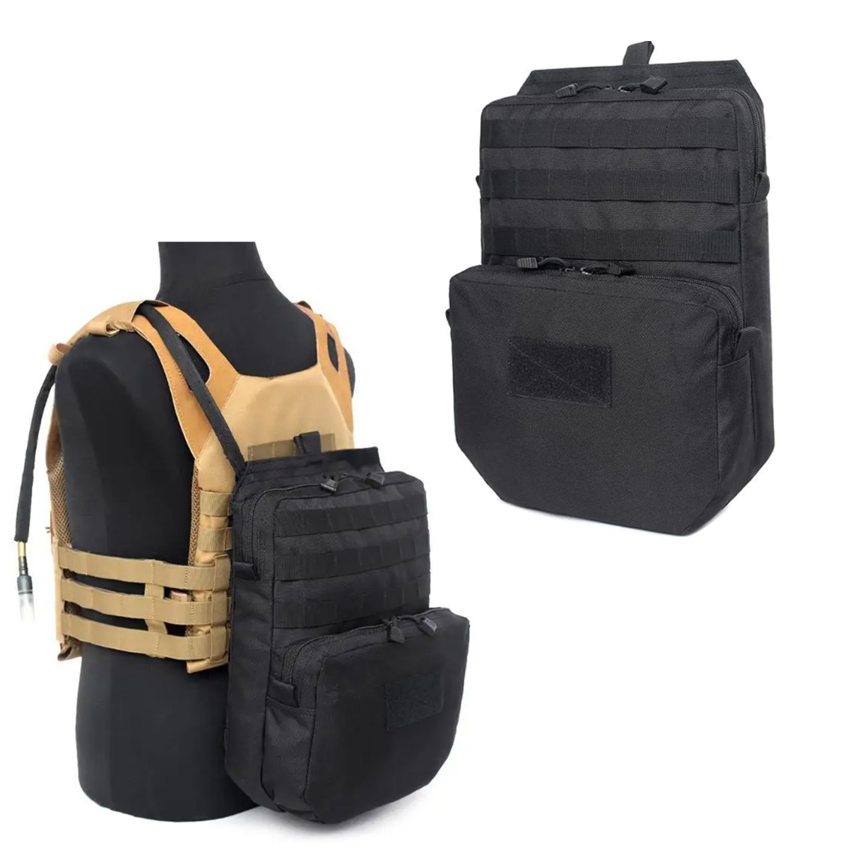 Edc Carry Items - กระเป๋าเป้สะพายหลังสำหรับออกแคมป์กลางแจ้งกระเป๋าเป้สะพายหลังให้ความชุ่มชื้นอุปกรณ์การล่าเสื้อกั๊กอุปกรณ์เสริม EDC กระเป๋าไนลอนเดินป่าเดินทางเอาตัวรอด