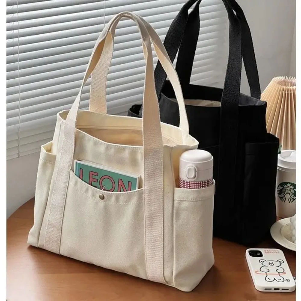 Edc Carry Bag - กระเป๋าผ้าแคนวาสความจุขนาดใหญ่สําหรับทํางานเดินทางกระเป๋าถือสไตล์วิทยาลัยนักเรียนชุดหนังสือกระเป๋าสะพายกระเป๋าช้อปปิ้ง