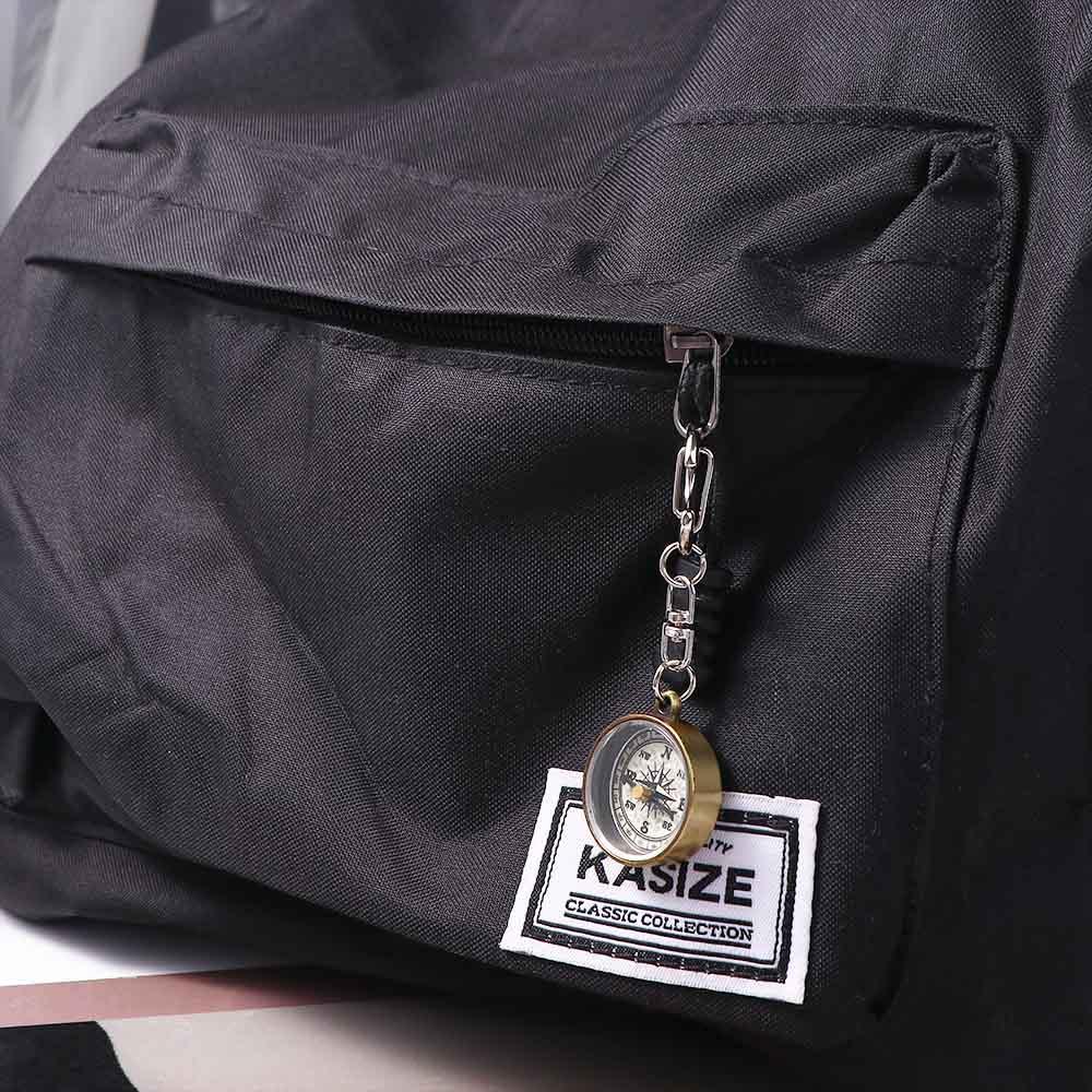 Compass Keychain Mini - พวงกุญแจ 1 ชิ้น ทำจากโลหะผสมสังกะสี สไตล์วินเทจ พกพาสะดวก