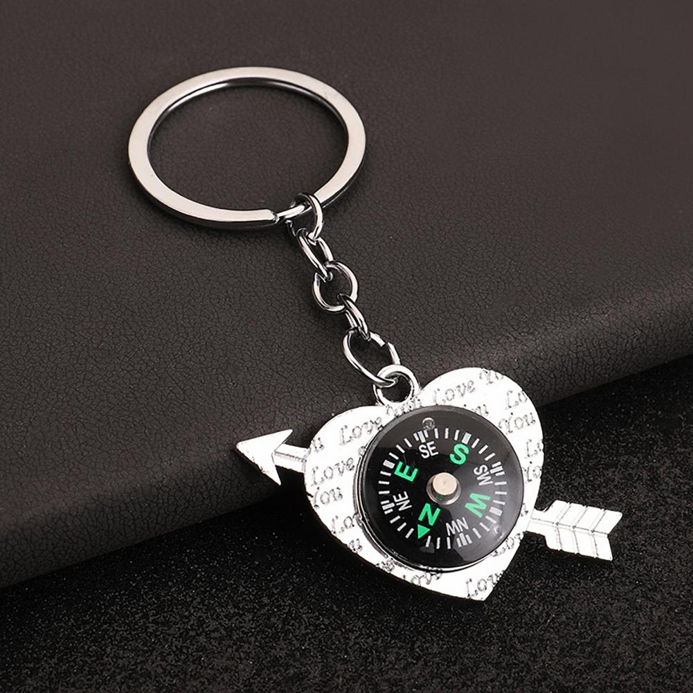 Compass Keychain Mini - พวงกุญแจโลหะผสมขนาดเล็ก ดีไซน์หรูหรา พร้อมเข็มทิศ สำหรับเดินป่า ตั้งแคมป์ ตกแต่งกระเป๋าเป้