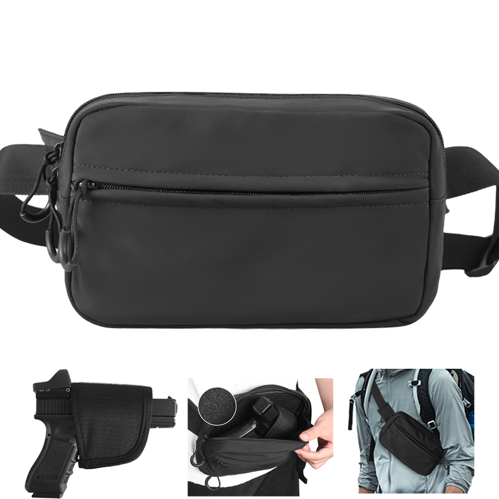 Edc Concealed Carry Fanny Pack - ยุทธวิธีCrossbodyกระเป๋าปืนพกเอวแพ็คปกปิดปืนพกพาHOLSTER EDC Fanny Packพร้อมเข็มขัดซิปสําหรับกีฬาTravel Work