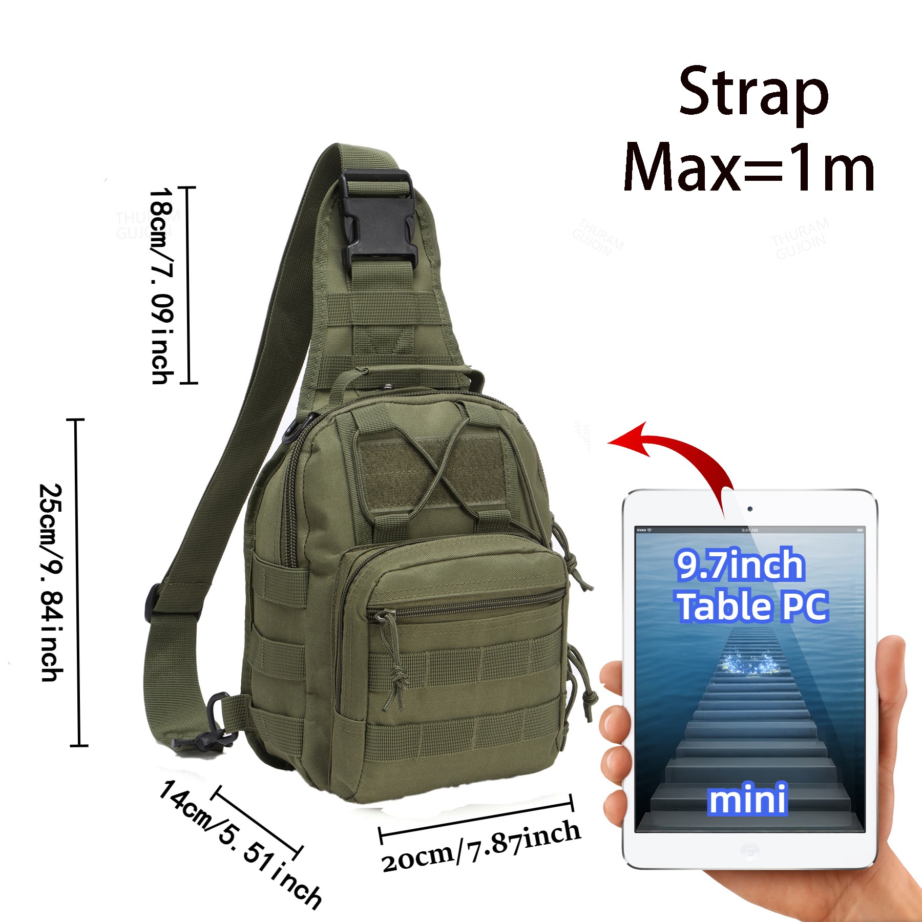 THURAM กระเป๋าเป้สะพายหลังยุทธ - Edc Carry Bag บทวิจารณ์และราคา