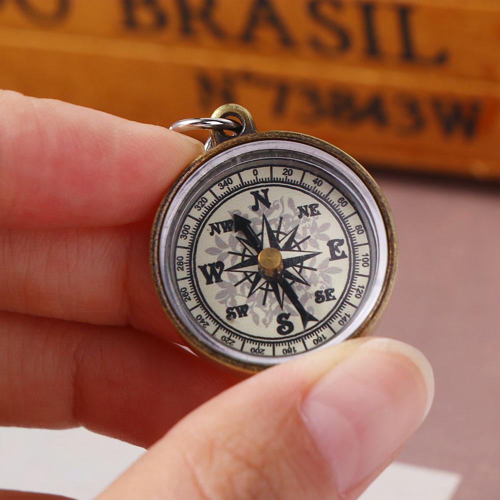 เข็มทิศพกพาขนาดเล็ก สีทอง วัสด - Compass Keychain Mini บทวิจารณ์และราคา