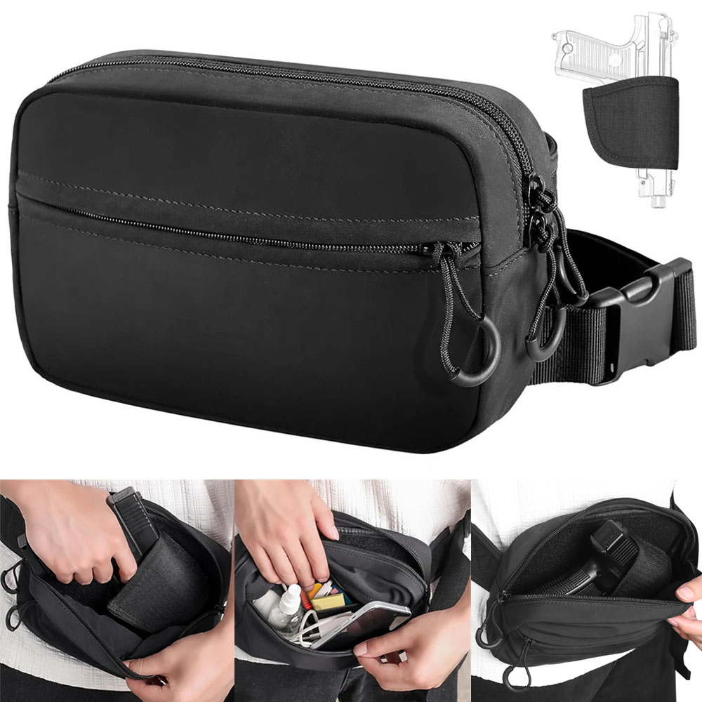 ปกปิดพกพาปืนกระเป๋าปืนพกปืนพกเ - Edc Concealed Carry Fanny Pack บทวิจารณ์และราคา