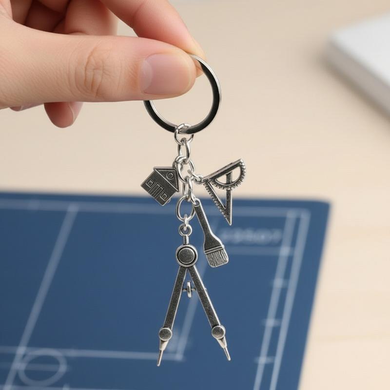 พวงกุญแจเงินอเนกประสงค์ ไม้บรร - Compass Keychain Mini บทวิจารณ์และราคา