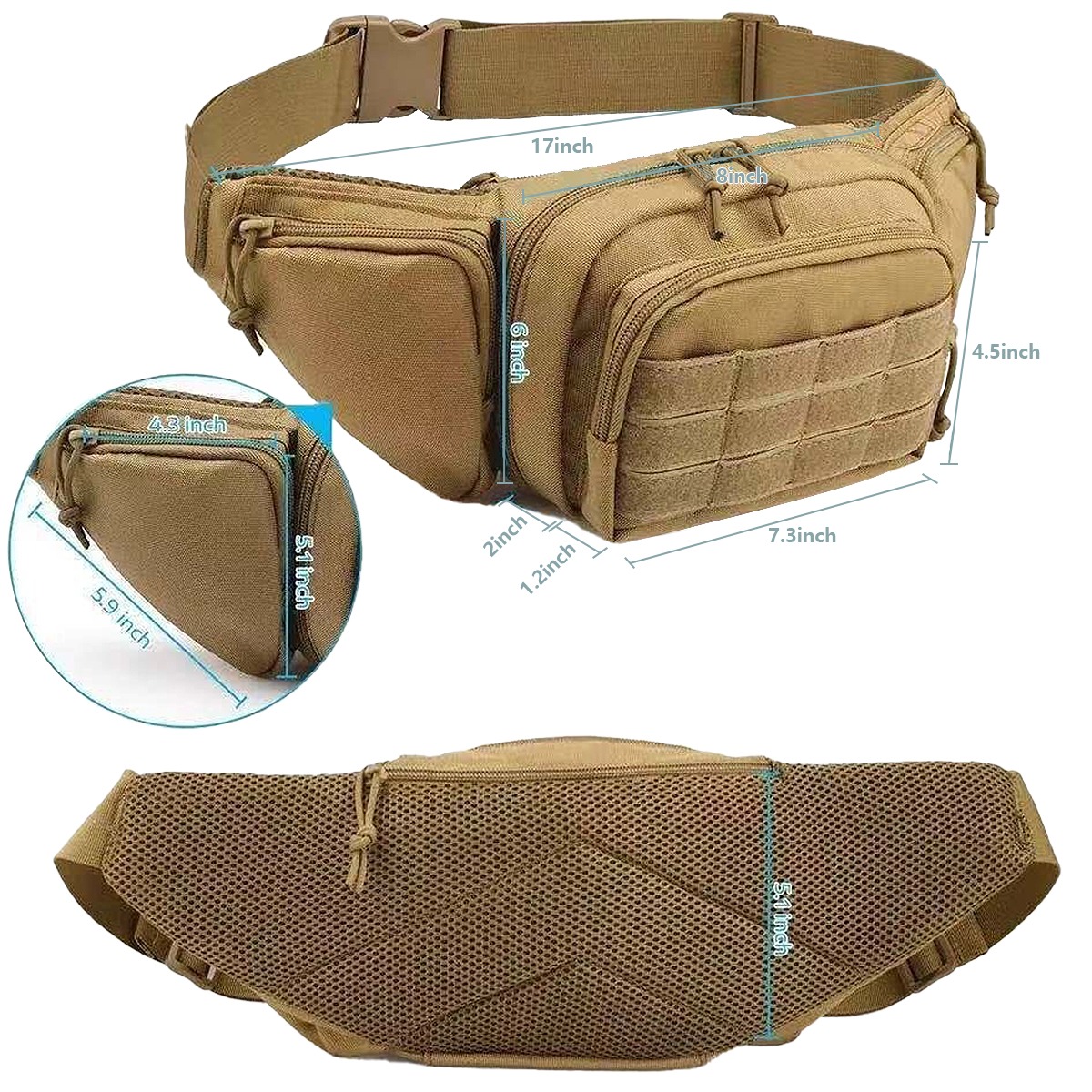 กระเป๋าคาดเอว MOLLE Tactical ส - Edc Concealed Carry Fanny Pack บทวิจารณ์และราคา