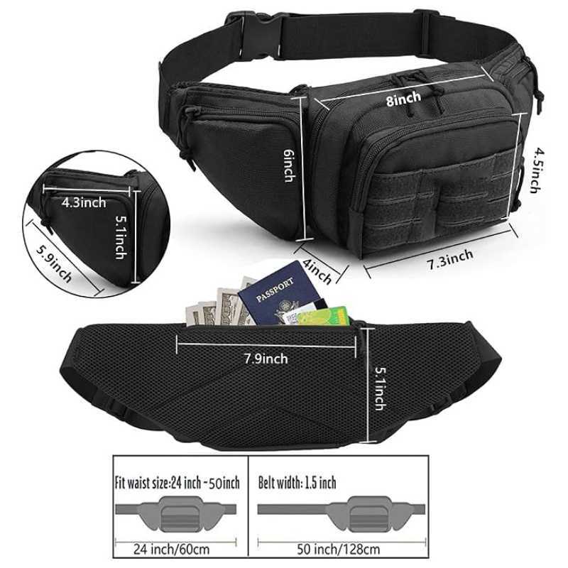 กระเป๋าคาดเอวกันน้ำแบบ Molle E - Edc Concealed Carry Fanny Pack บทวิจารณ์และราคา