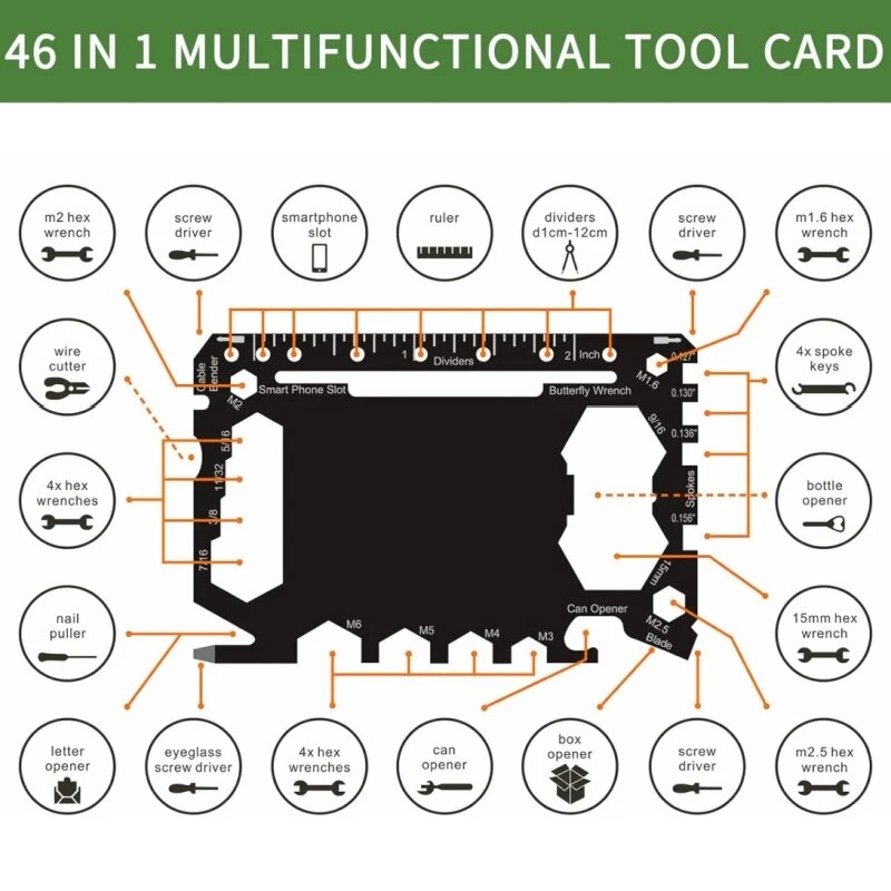 เครื่องมืออเนกประสงค์46ใน1ขนาด - Multitool Credit Card บทวิจารณ์และราคา