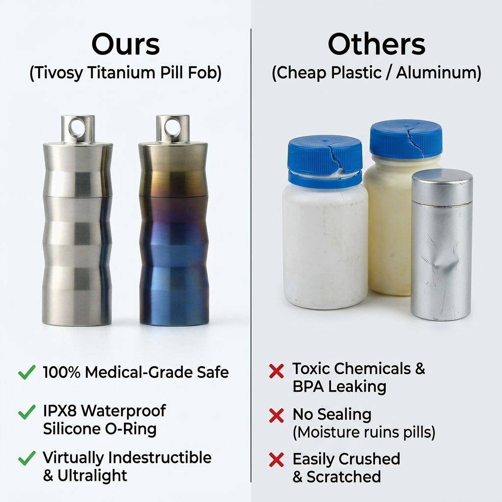 กล่องใส่ยาไทเทเนียมแท้ Tivosy  - Pill Fob Capsule บทวิจารณ์และราคา