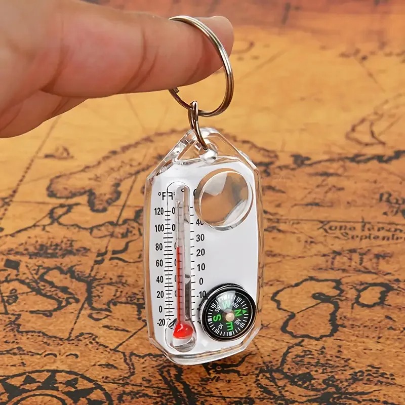 เข็มทิศพวงกุญแจ 3 in 1 แบบพกพา - Compass Keychain Mini บทวิจารณ์และราคา