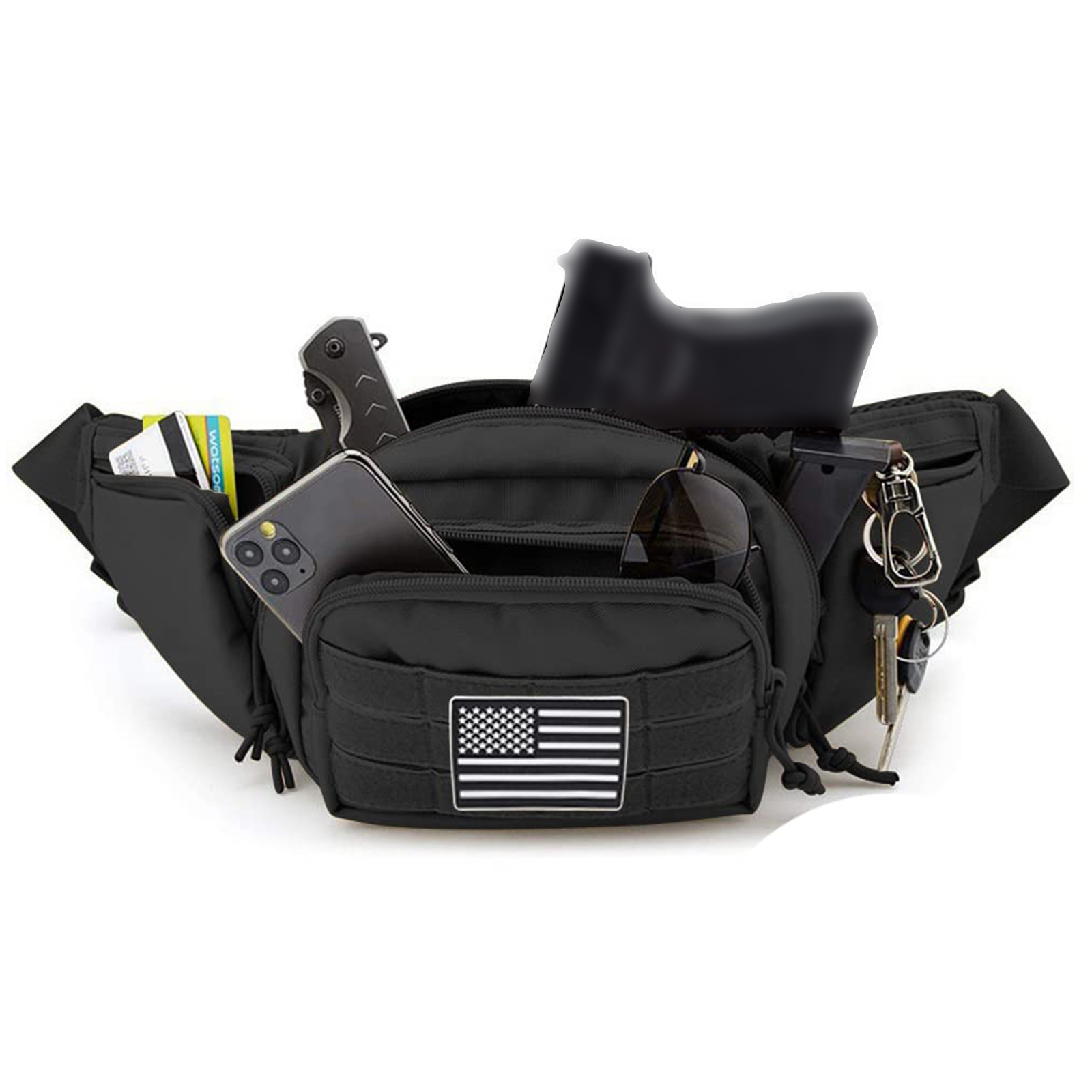 กระเป๋าคาดเอวแบบยุทธวิธี ซองใส - Edc Concealed Carry Fanny Pack บทวิจารณ์และราคา