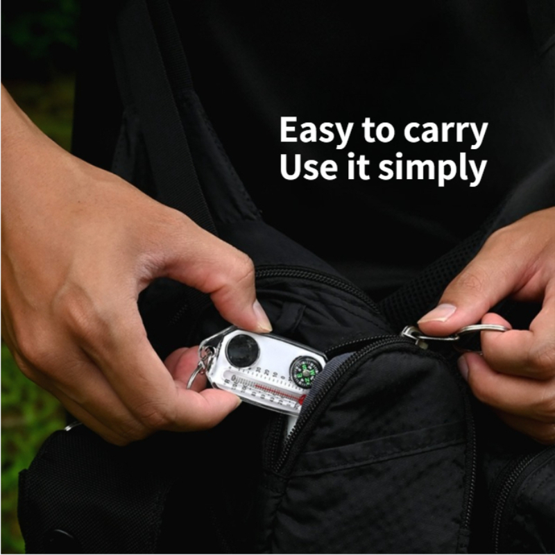 พวงกุญแจเอาตัวรอดกลางแจ้งขนาดเ - Compass Keychain Mini บทวิจารณ์และราคา